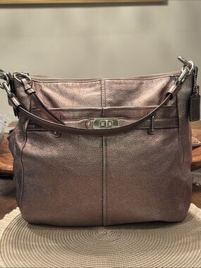 Coach Metallic Bronze Leather Shoulder Bag - Women's Bag